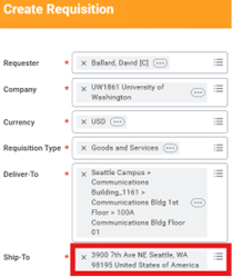 Central Receiving Requisition